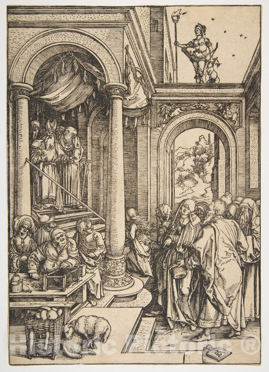 Art Print : Albrecht Dürer - The Presentation of The Virgin in The Temple, from The Life of The Virgin 4 : Vintage Wall Art