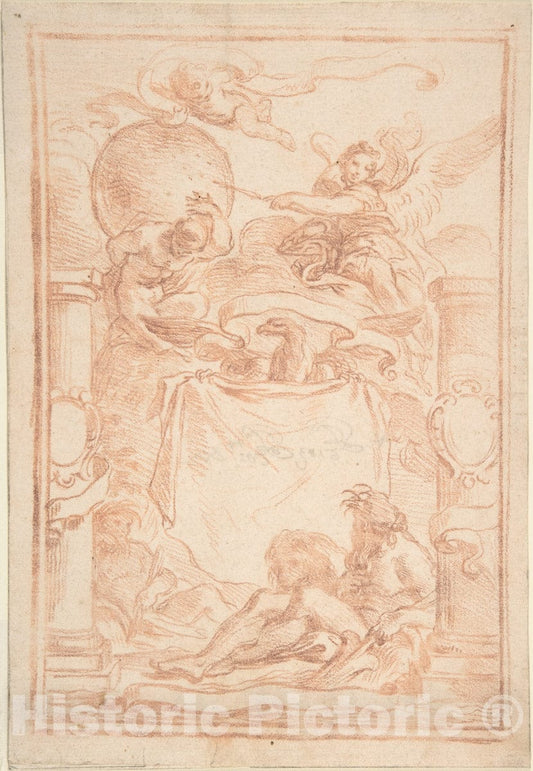 Art Print : Italian, 18th Century - Frontispiece : Vintage Wall Art
