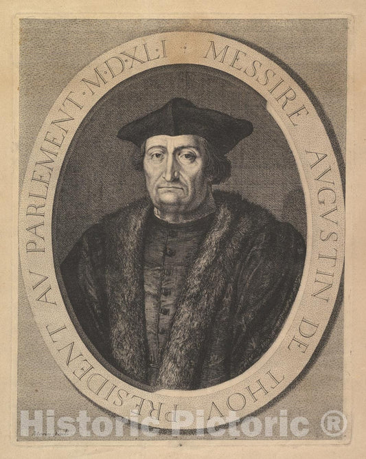 Art Print : Jean Morin - Augustin de Thou, President au Parlement 1 : Vintage Wall Art
