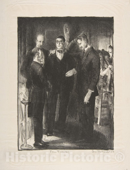 Art Print : George Bellows - Four Friends, First State : Vintage Wall Art