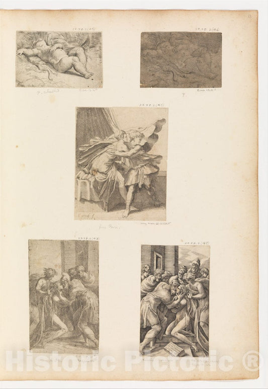 Art Print : Master F. P. - Joseph and Potiphar's Wife : Vintage Wall Art