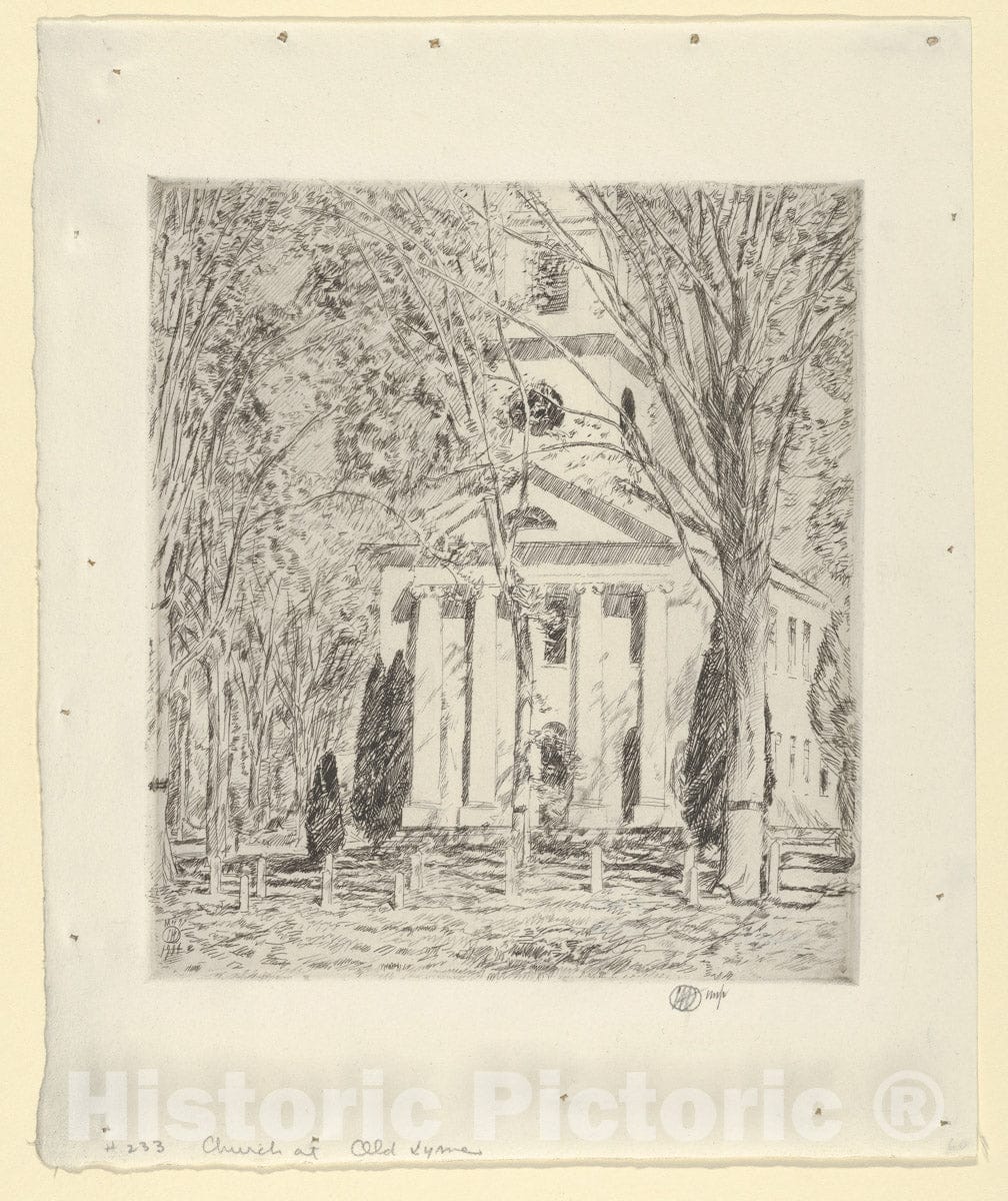 Art Print : Childe Hassam - The Church at Old Lyme : Vintage Wall Art
