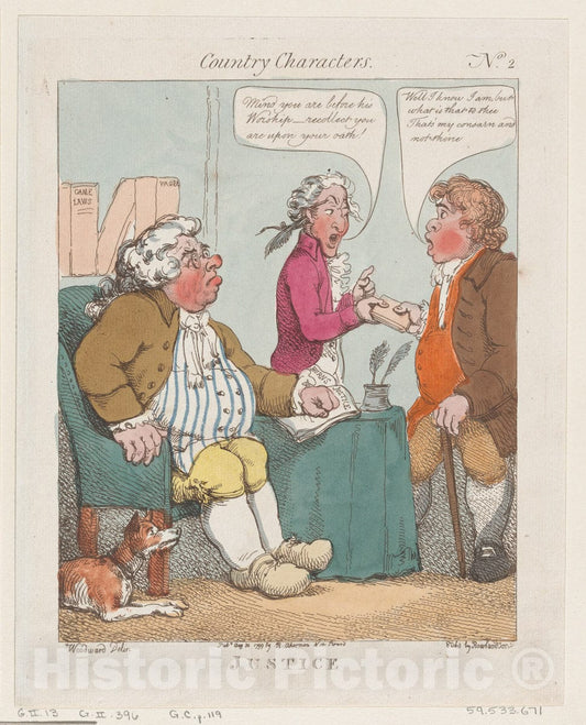 Art Print : Thomas Rowlandson - Justice : Vintage Wall Art