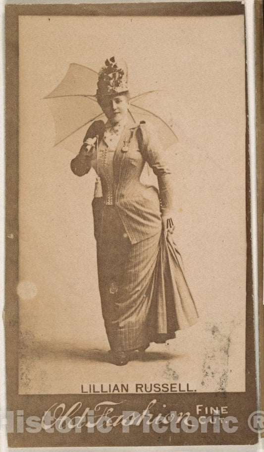 Photo Print : Lillian Russell, from The Actresses Series (N664) Promoting Old Fashion Fine Cut Tobacco - 435154 : Vintage Wall Art