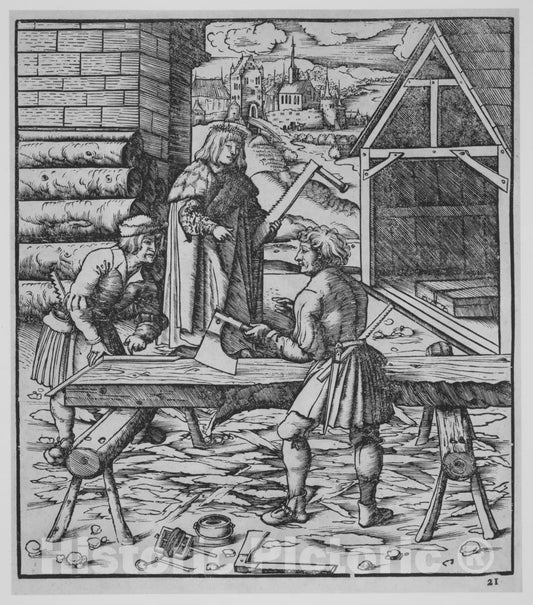 Art Print : Hans Burgkmair - Der Weiß Kunig : Vintage Wall Art