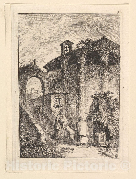 Art Print : Hubert Robert - Le Temple Antique : Vintage Wall Art