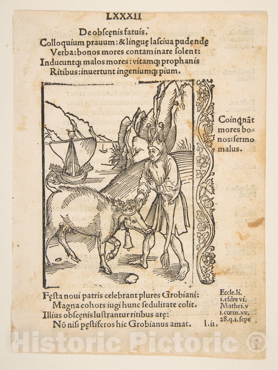 Art Print : Albrecht Dürer - Illustration from Sebastian Brandt: Navis Stultifera, Basle, Bergmann Van Olpe, 1497 : Vintage Wall Art