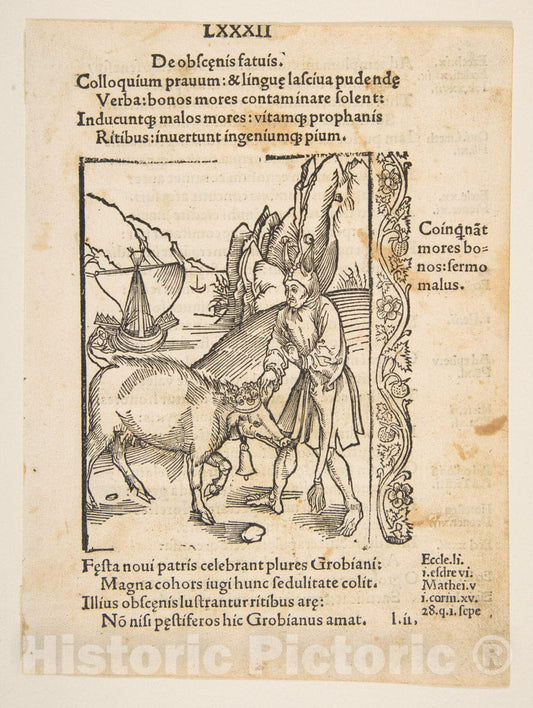 Art Print : Albrecht Dürer - Illustration from Sebastian Brandt: Navis Stultifera, Basle, Bergmann Van Olpe, 1497 : Vintage Wall Art