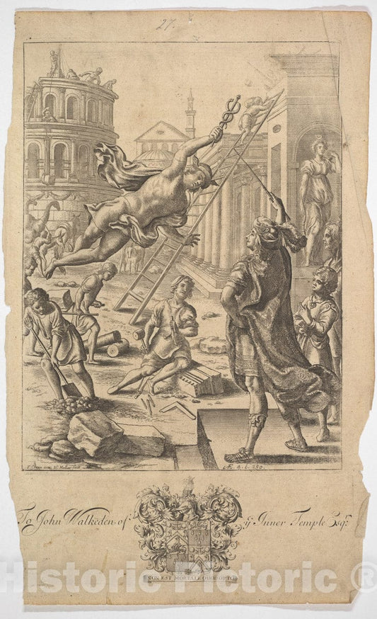 Art Print : Wenceslaus Hollar - Aeneas and Mercury : Vintage Wall Art
