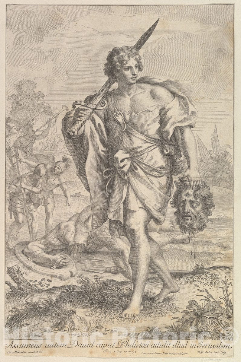 Art Print : Robert Van Audenaerde - David with The Head of Goliath 1 : Vintage Wall Art