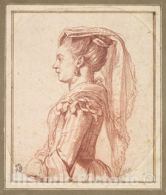 Art Print : Jacques Louis David - A Young Woman of Frascati : Vintage Wall Art