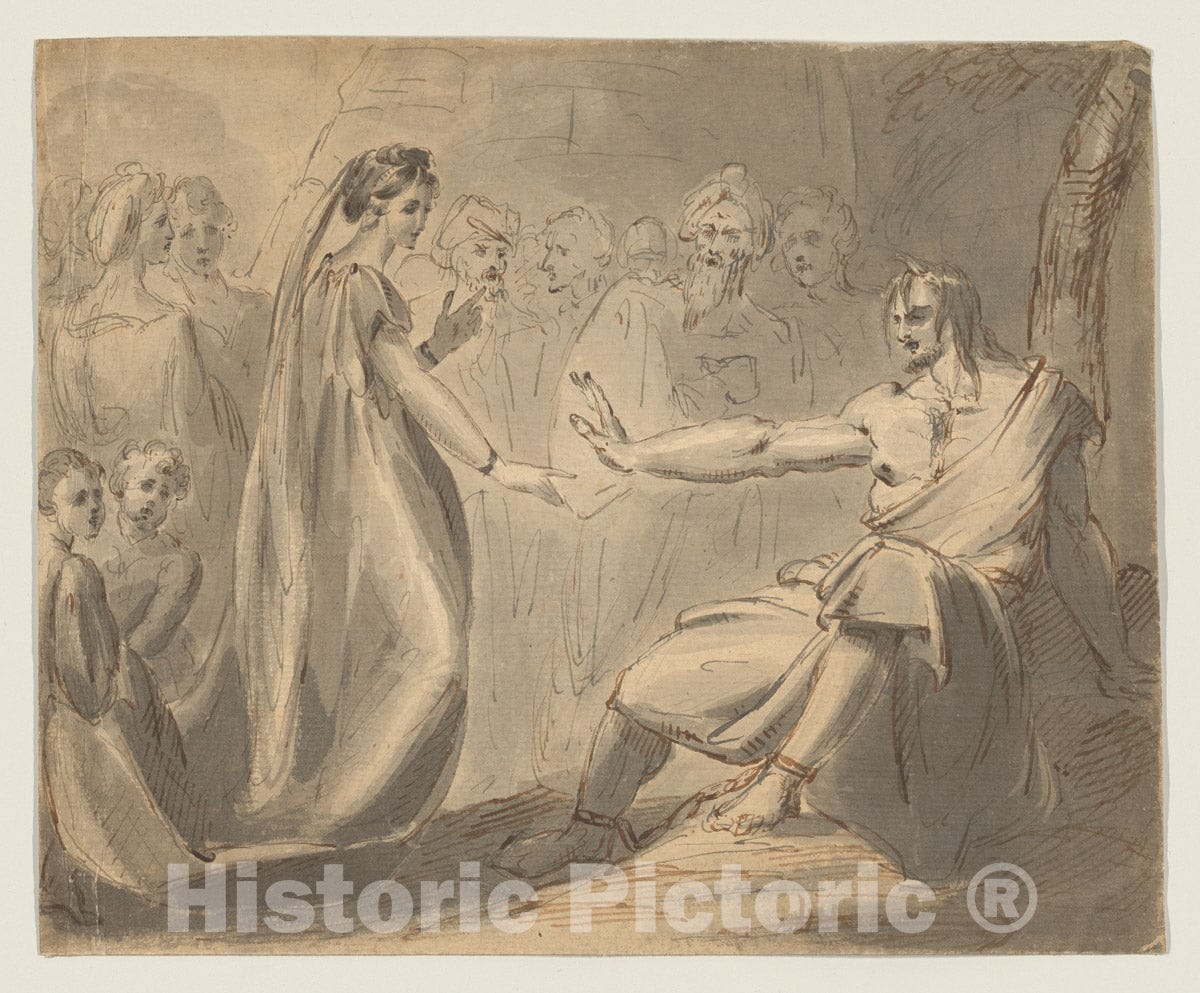 Art Print : William Hamilton - A Prison Scene : Vintage Wall Art