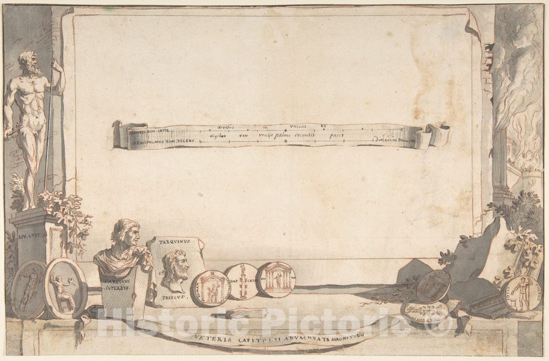 Art Print : Jan Goeree - Adumbration of Capitoline Hill. : Vintage Wall Art