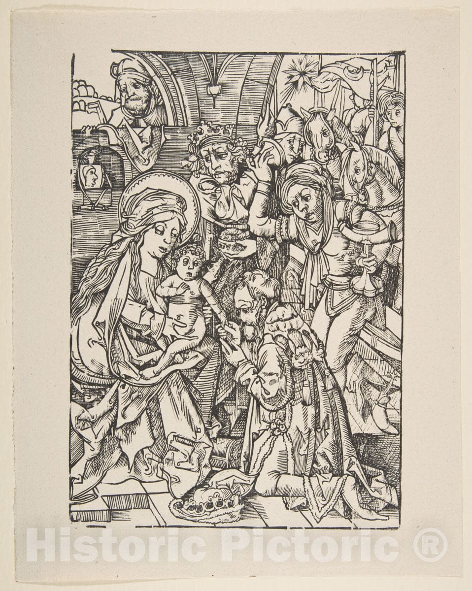 Art Print : Anonymous, German, 15th Century - Adoration of The Magi 2 : Vintage Wall Art