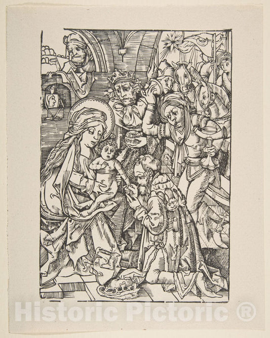 Art Print : Anonymous, German, 15th Century - Adoration of The Magi 2 : Vintage Wall Art
