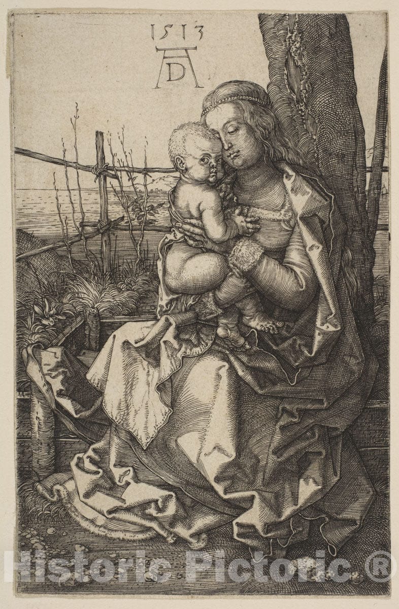 Art Print : Albrecht Dürer - Virgin and Child Seated by a Tree 2 : Vintage Wall Art