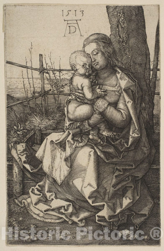 Art Print : Albrecht Dürer - Virgin and Child Seated by a Tree 2 : Vintage Wall Art