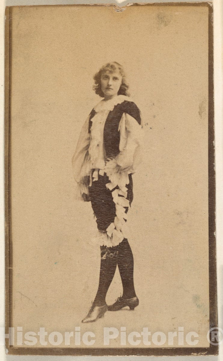 Photo Print : Actress Wearing Costume with Ruffled Blouse and Trousers, from The Actresses Series (N668) : Vintage Wall Art