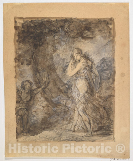 Art Print : Baron François Gérard - Daphnis Running Toward Chloe : Vintage Wall Art
