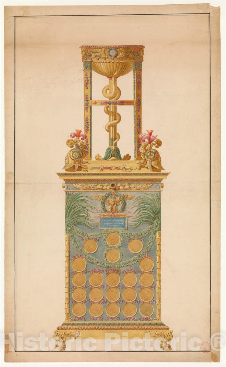 Art Print : Jean Guillaume Moitte - A Medal Cabinet for Napoleon : Vintage Wall Art