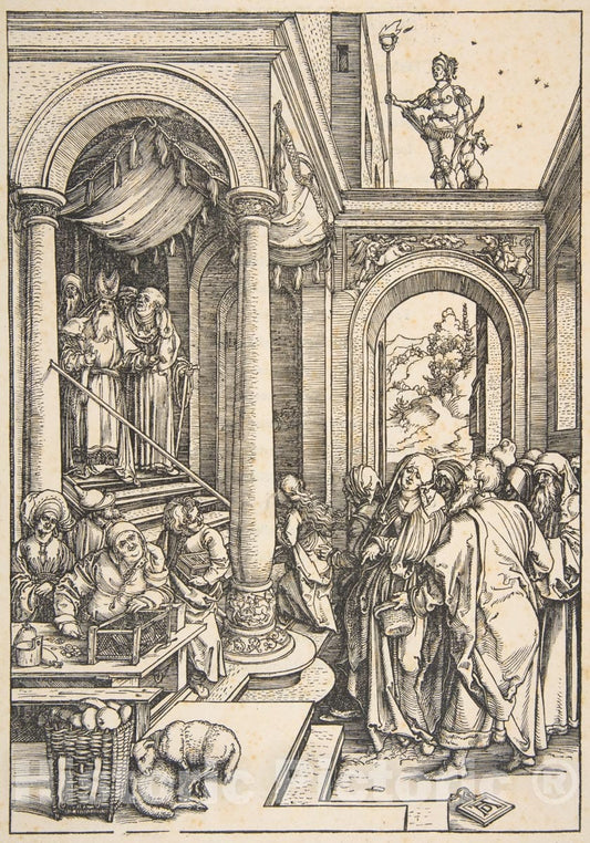 Art Print : Albrecht Dürer - The Presentation of The Virgin in The Temple, from The Life of The Virgin 1 : Vintage Wall Art