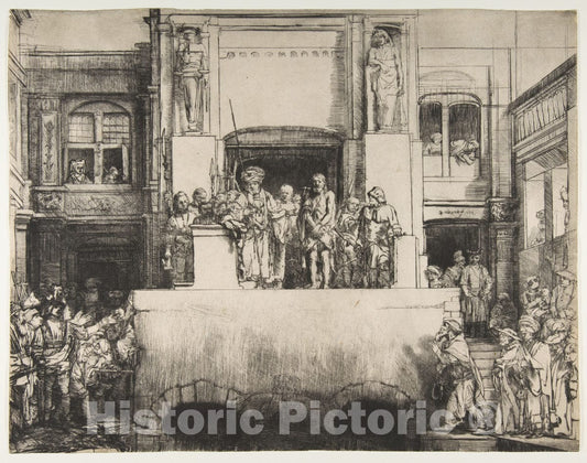 Art Print : Rembrandt (Rembrandt Van Rijn) - Christ Presented to The People 3 : Vintage Wall Art