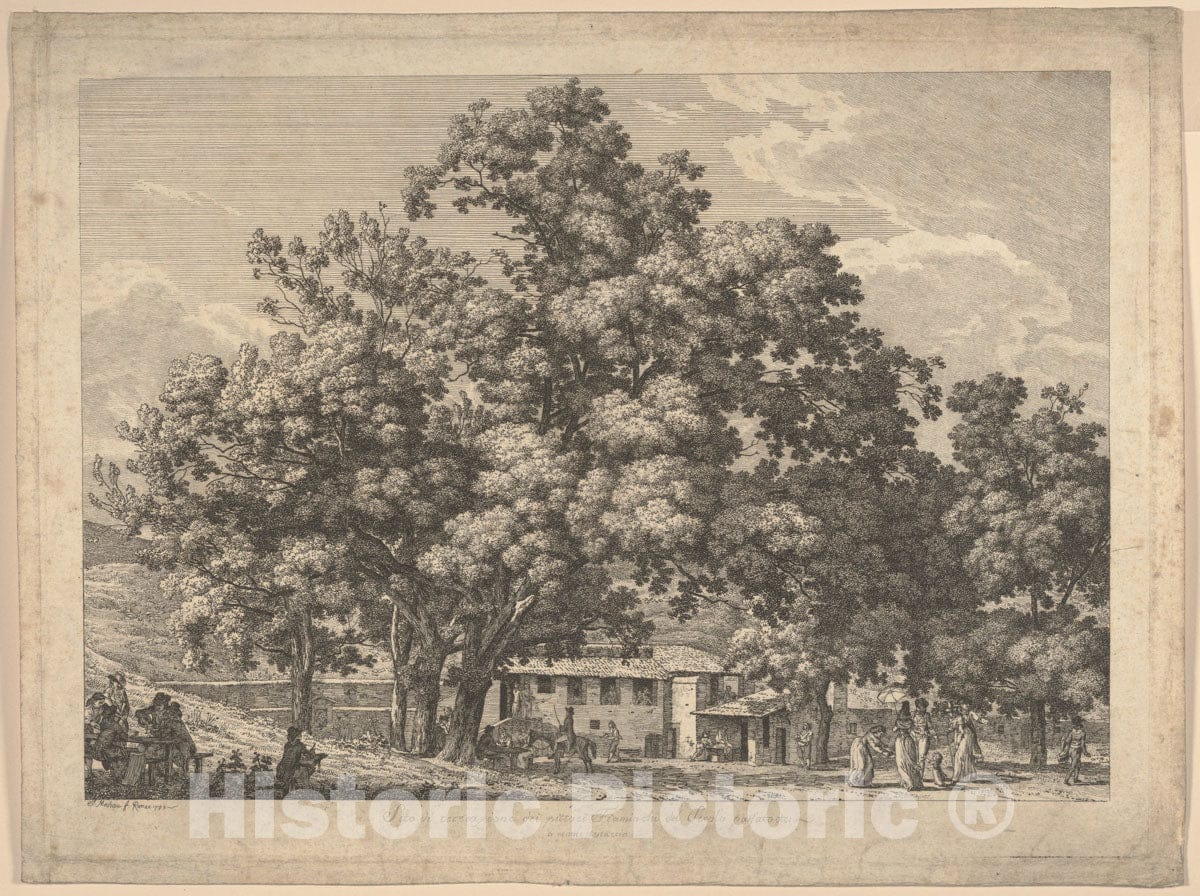 Art Print : Jacob Wilhelm Mechau - A Tavern at Monte Testaccio : Vintage Wall Art