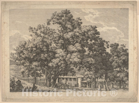 Art Print : Jacob Wilhelm Mechau - A Tavern at Monte Testaccio : Vintage Wall Art