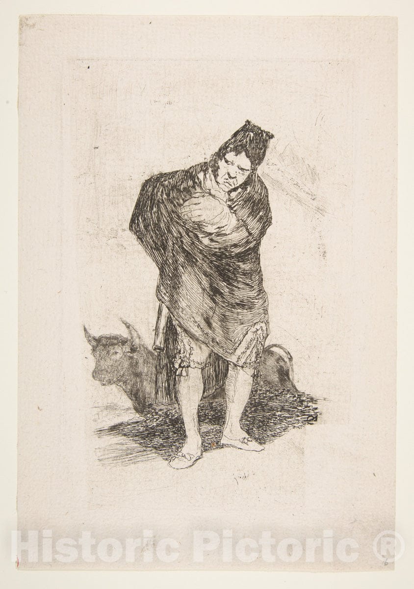 Art Print : Goya - The Cloaked Man (El Embozado) : Vintage Wall Art