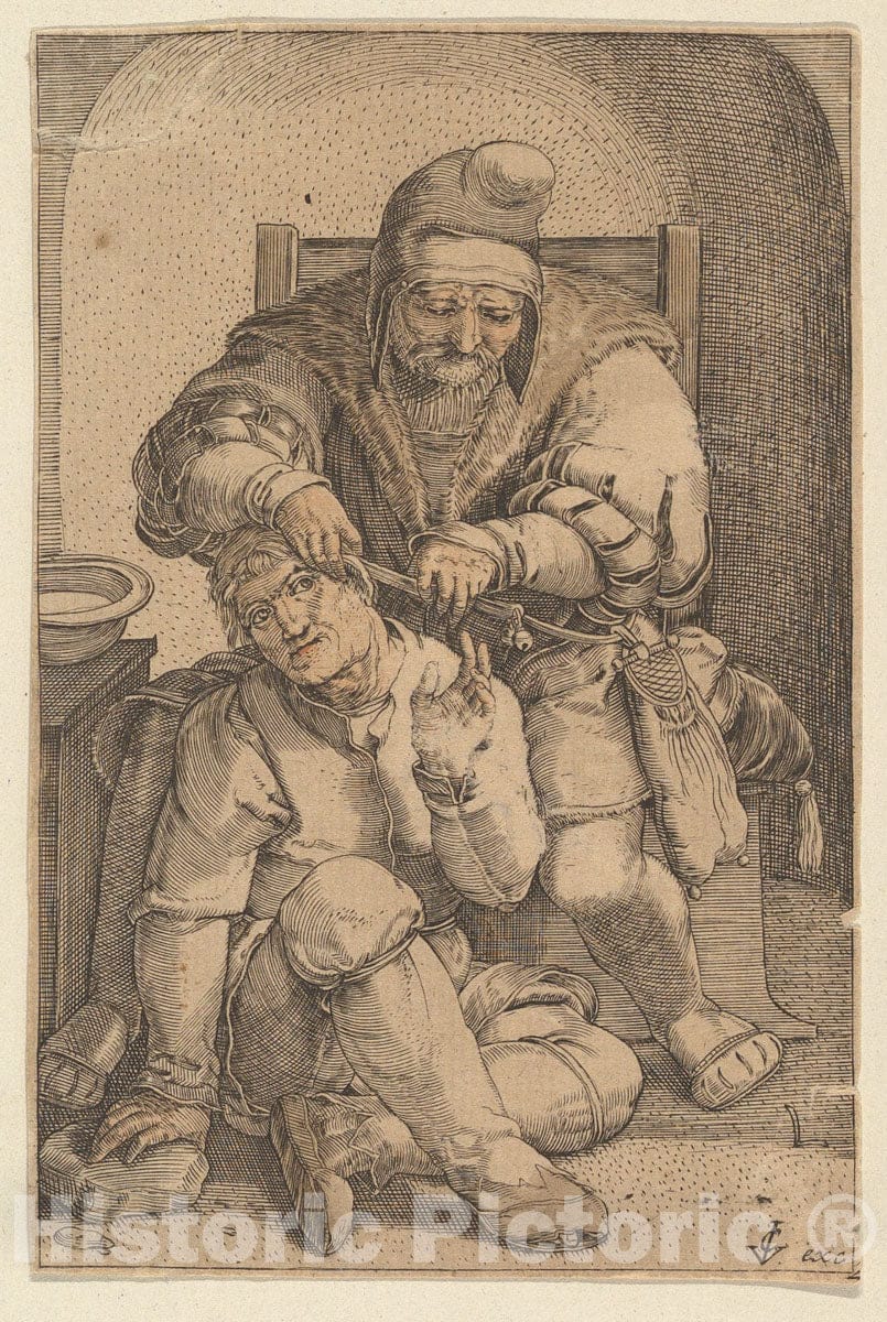 Art Print : Lucas Van Leyden - The Surgeon (Copy) : Vintage Wall Art