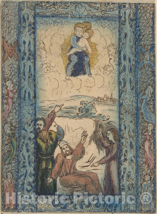 Art Print : Rodolphe Bresdin - Design for a Stained Glass Window : Vintage Wall Art
