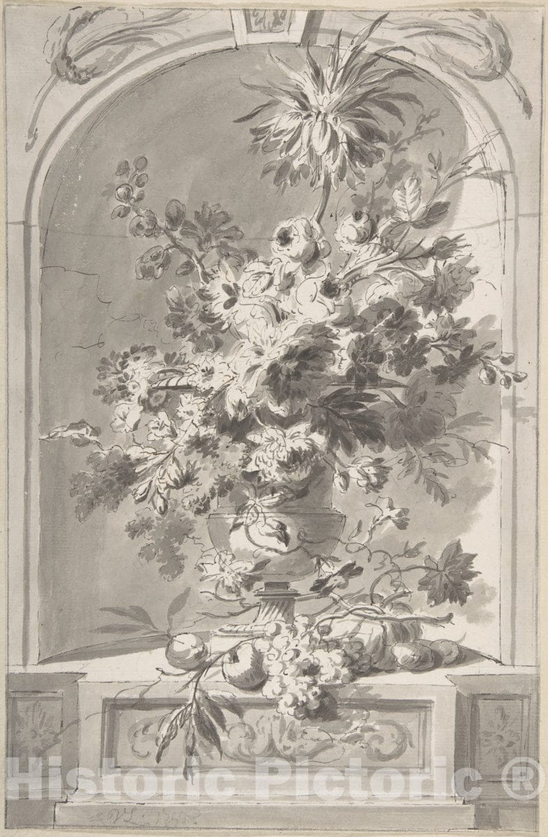 Art Print : Willem Van Leen - Vase of Flowers : Vintage Wall Art