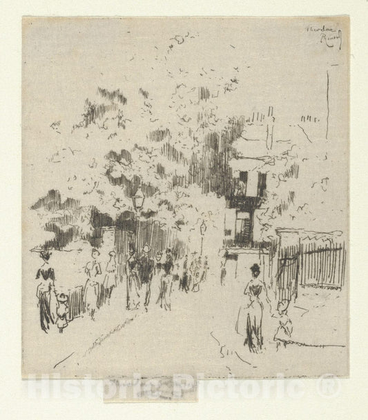 Art Print : Théodore Roussel - Bank Holiday, Corner of Beaufort Street, Chelsea : Vintage Wall Art