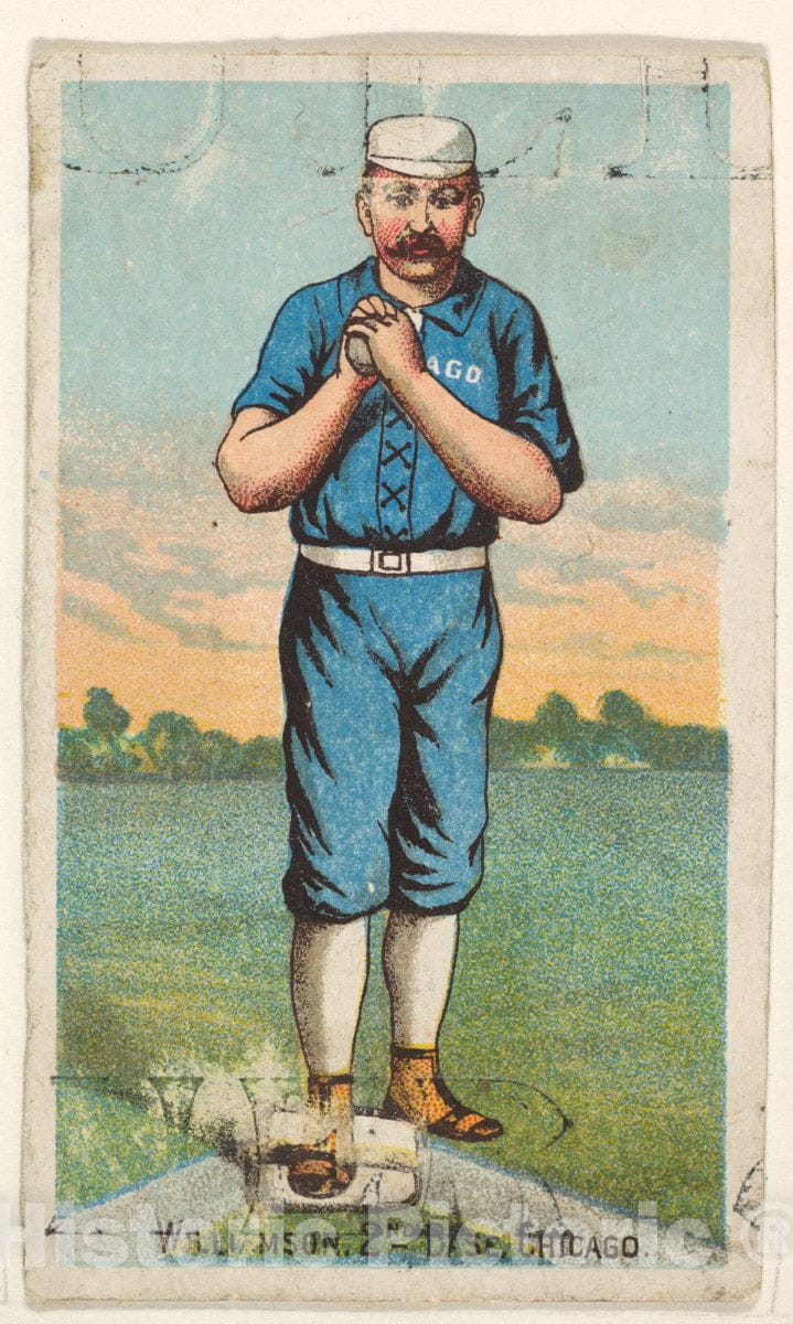 Art Print : D. Buchner & Co, New York - Williamson, 2nd Base, Chicago, from The Gold Coin Tobacco Issue 1 : Vintage Wall Art