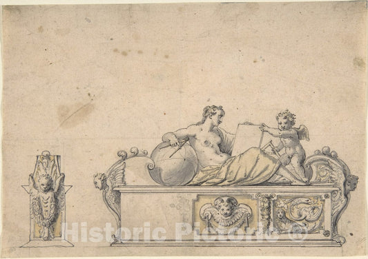 Art Print : Hans Krumpper - Allegory of Geometry : Vintage Wall Art