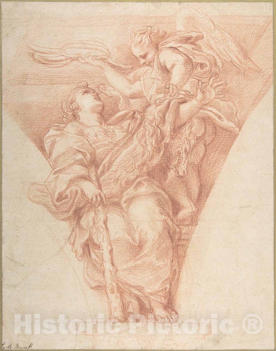 Art Print : Carlo Maratti - Virtue Crowned by Honor 1 : Vintage Wall Art