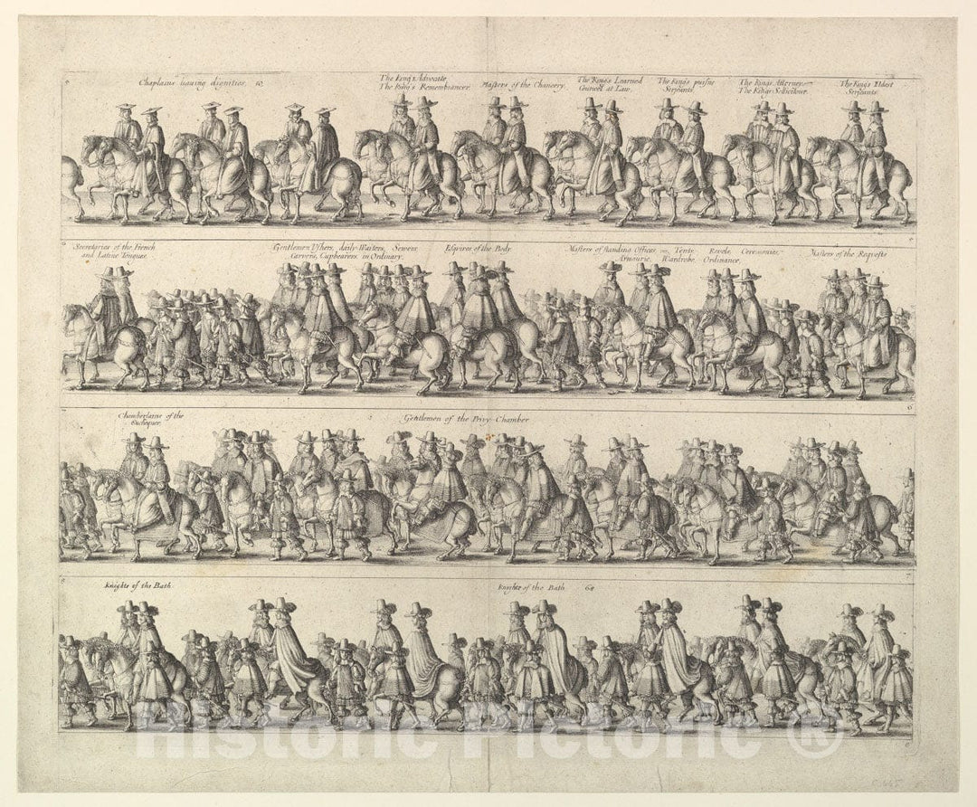 Art Print : Wenceslaus Hollar - Coronation Procession of Charles II Through London - 435450 : Vintage Wall Art