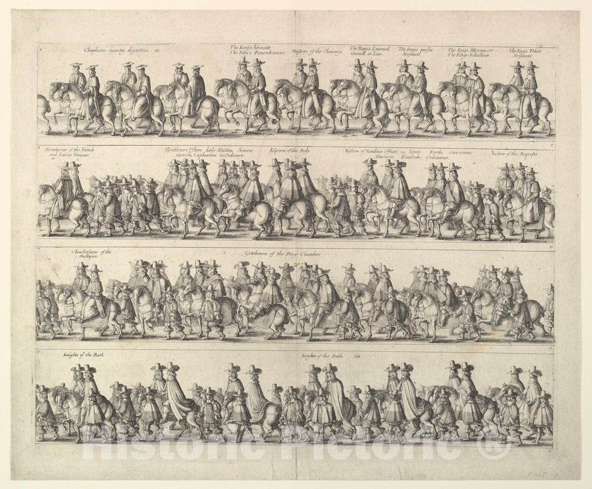 Art Print : Wenceslaus Hollar - Coronation Procession of Charles II Through London - 435450 : Vintage Wall Art