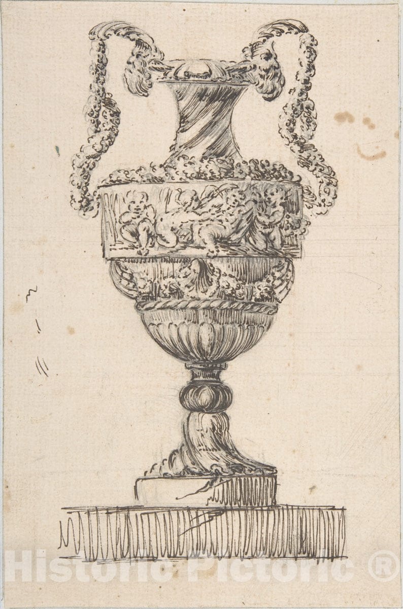 Art Print : Jacques François Joseph Saly - Design for a Vase (Recto)