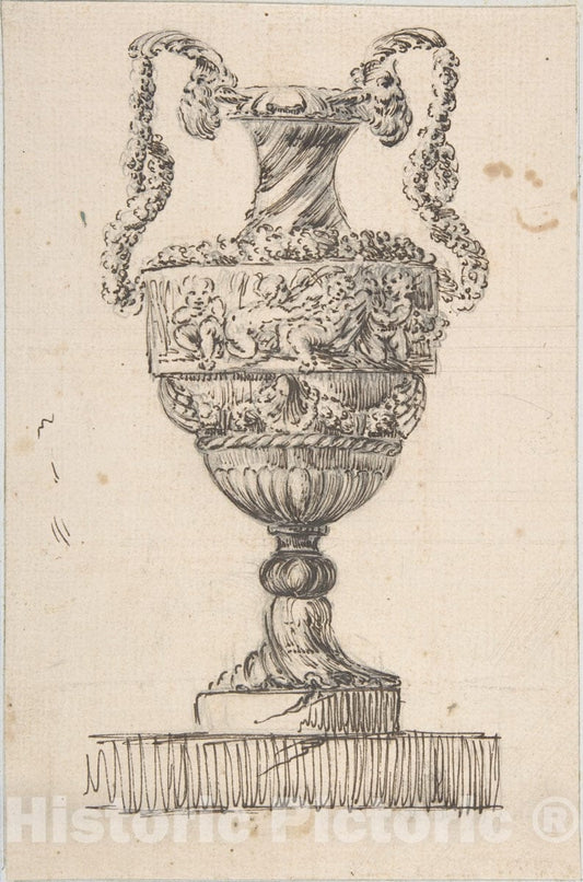 Art Print : Jacques François Joseph Saly - Design for a Vase (Recto)