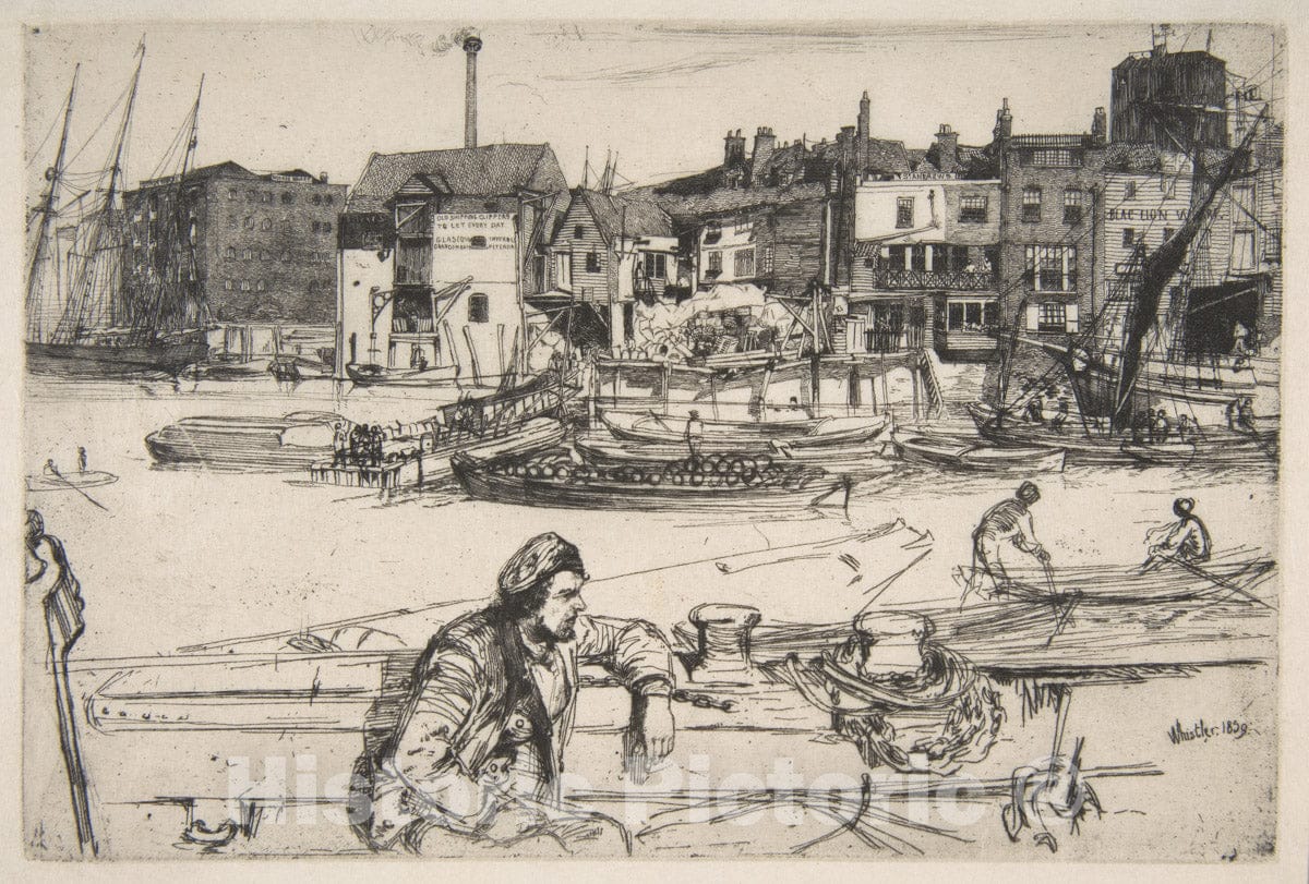 Art Print : James McNeill Whistler - Black Lion Wharf - 435502 : Vintage Wall Art