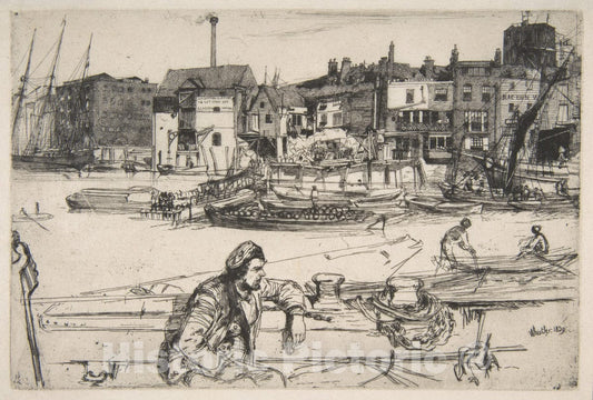 Art Print : James McNeill Whistler - Black Lion Wharf - 435502 : Vintage Wall Art