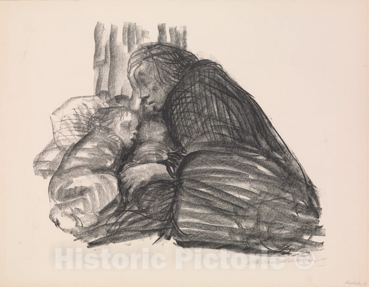 Art Print : Käthe Kollwitz - City Shelter (Städtisches Obdach) : Vintage Wall Art