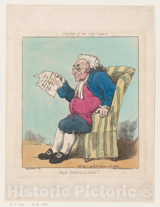Art Print : Thomas Rowlandson - Bad Speculation : Vintage Wall Art