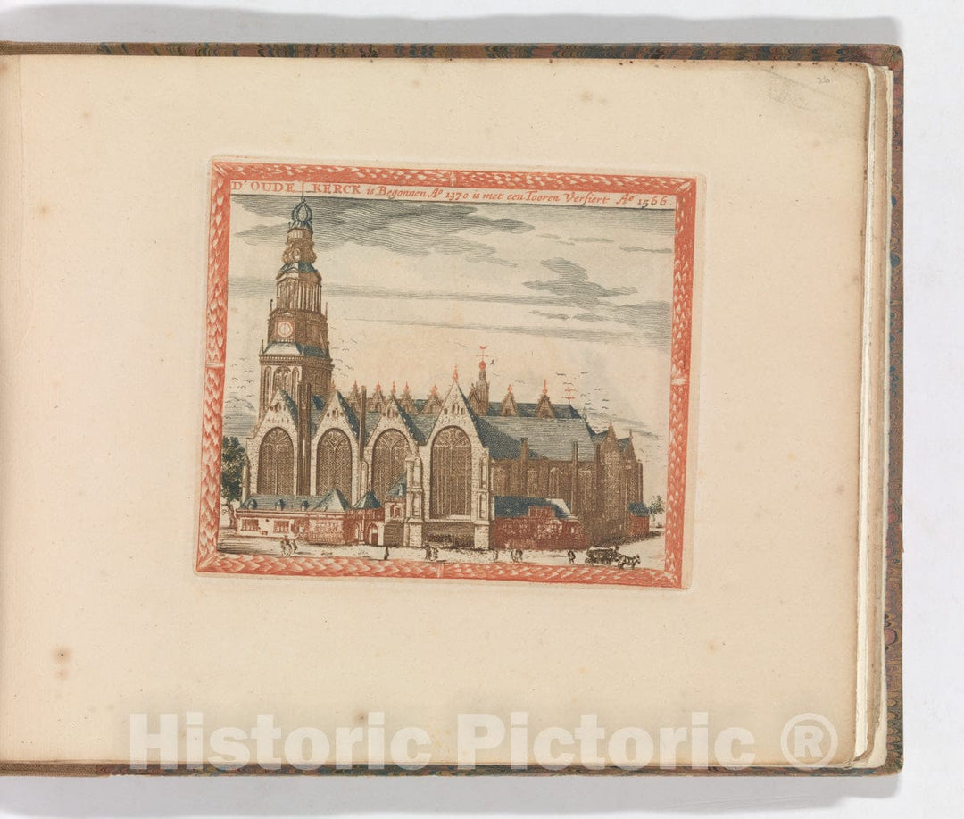 Art Print : Carel Allard - 'D' Oude Kerck', in: Tooneel Der Voornaamste Nederlands Huizen, En Lust Hoven, Naar T Leven Afgebeeld : Vintage Wall Art