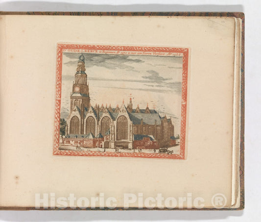 Art Print : Carel Allard - 'D' Oude Kerck', in: Tooneel Der Voornaamste Nederlands Huizen, En Lust Hoven, Naar T Leven Afgebeeld : Vintage Wall Art
