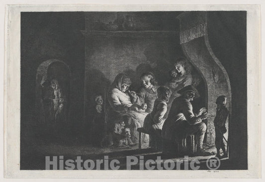 Art Print : Jean Jacques de Boissieu - Evening in The Village : Vintage Wall Art