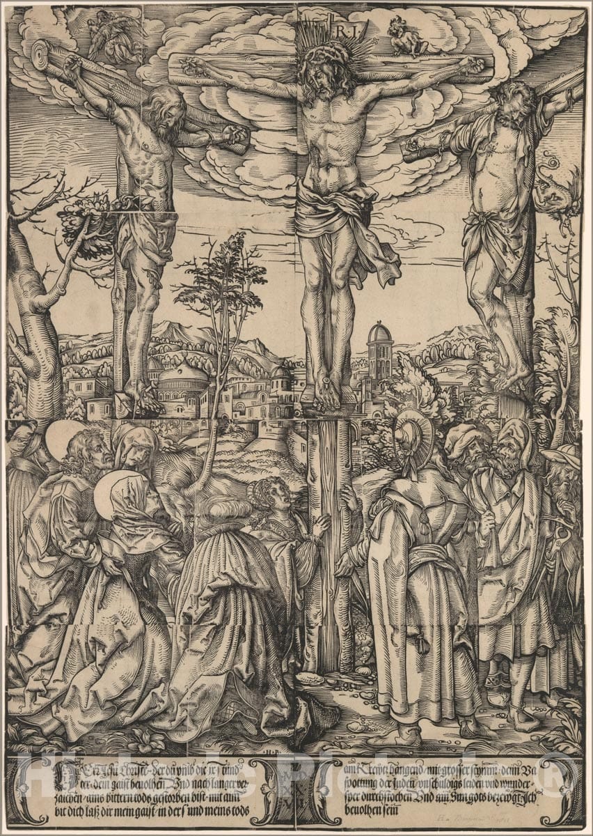 Art Print : Hans Burgkmair - The Crucifixion : Vintage Wall Art