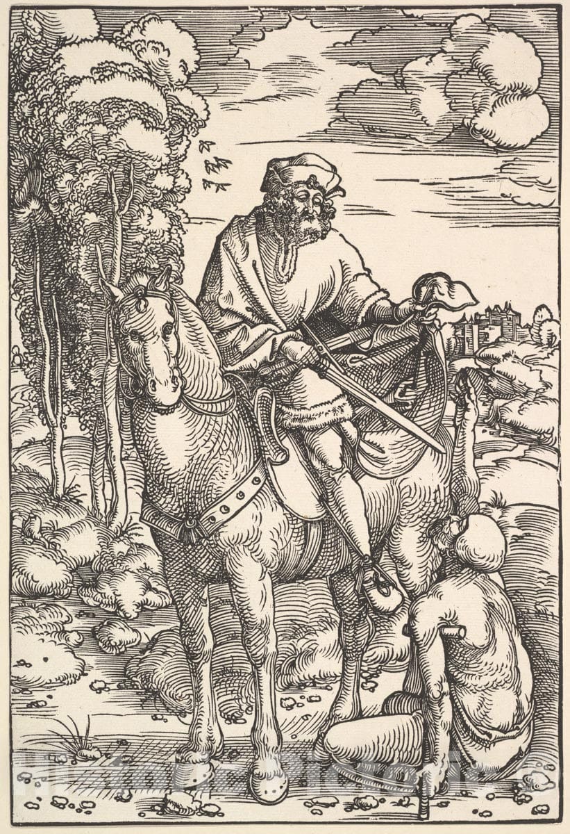 Art Print : Hans Baldung (Called Hans Baldung Grien) - St. Martin on Horseback : Vintage Wall Art