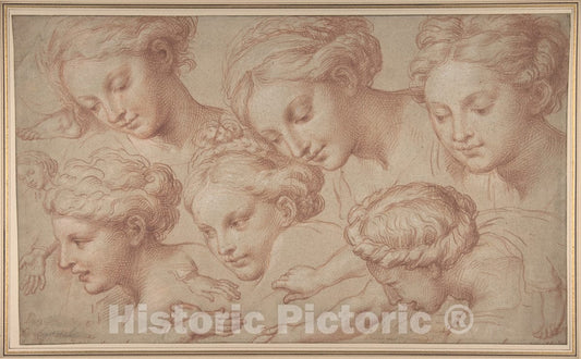 Art Print : Michel Corneille The Younger - Copies After Raphael's 'The Finding of Moses' : Vintage Wall Art